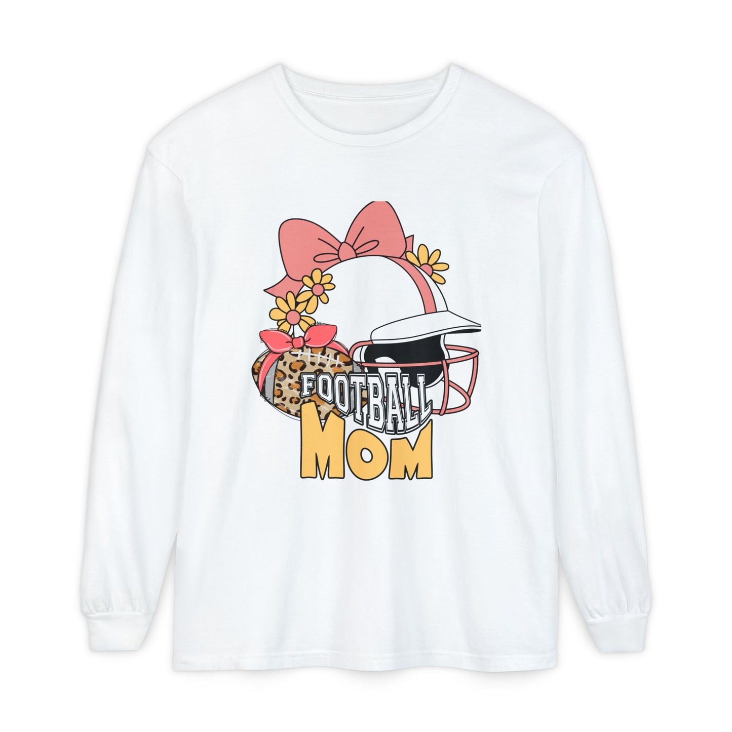 Football Mom Long Sleeve T-Shirt | Gift for Mothers, Sports Apparel, Casual Wear, Game Day Outfit, Fall Fashion