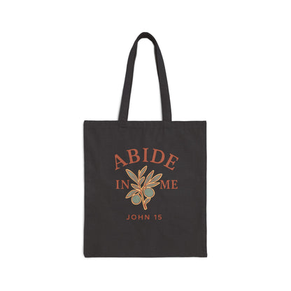 Abide in Me Canvas Tote Bag | John 15 Scripture Bag | Christian Faith Tote – The Bougie Pumpkin Boutique - The Bougie Pumpkin Boutique