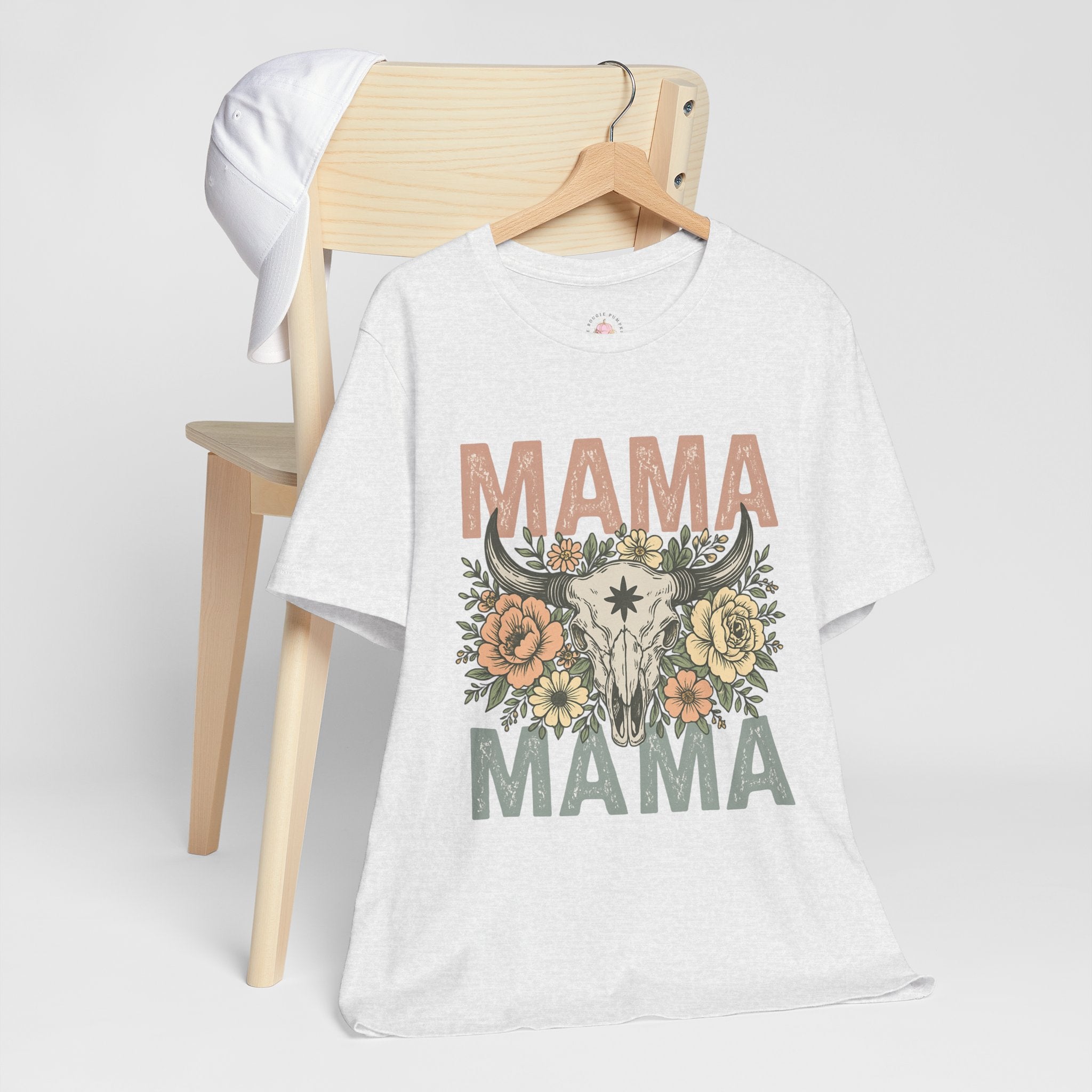 Mama Floral Skull Tee — Vintage Boho Mom T‑Shirt for Mother’s Day