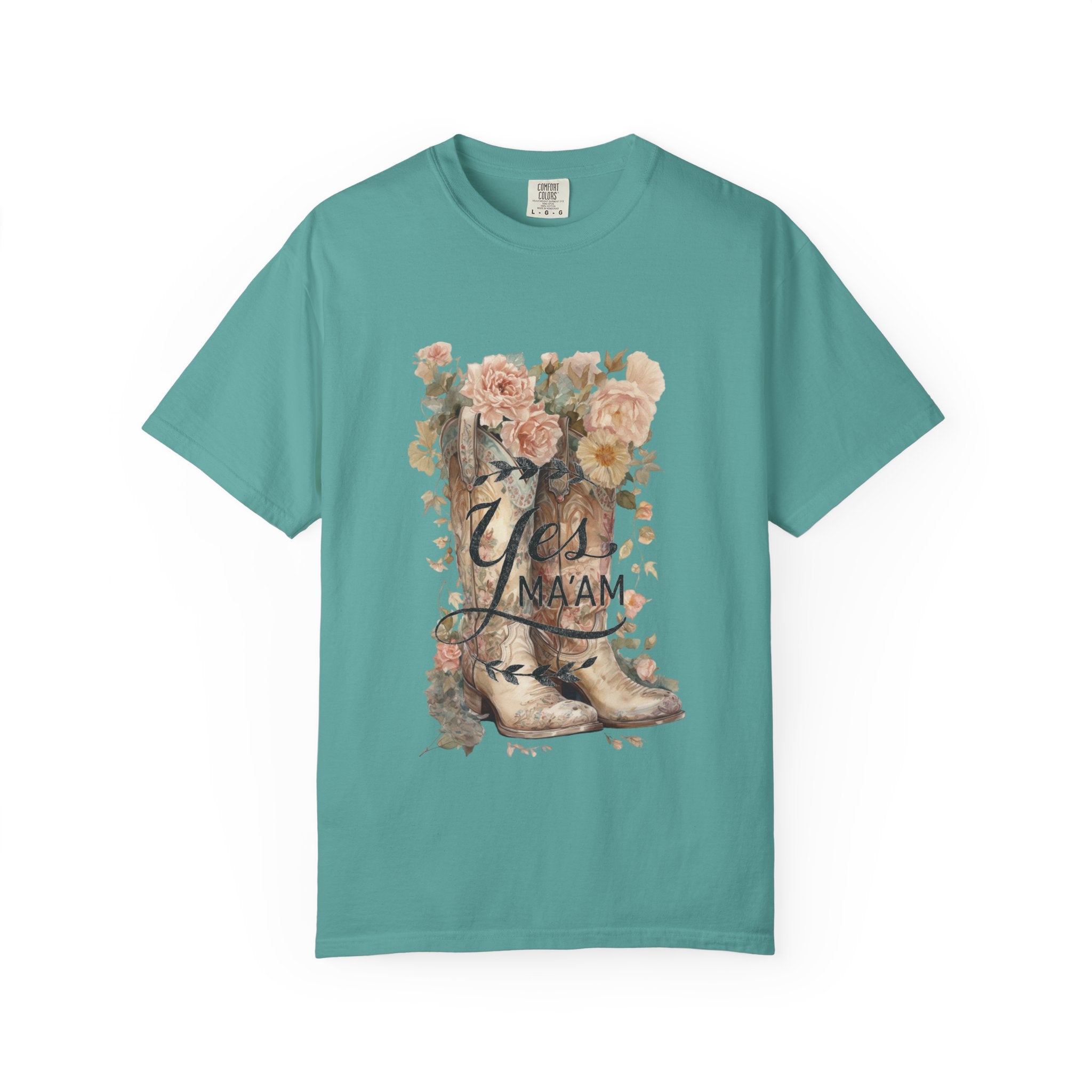 Yes Ma'am Boots & Flowers T-Shirt