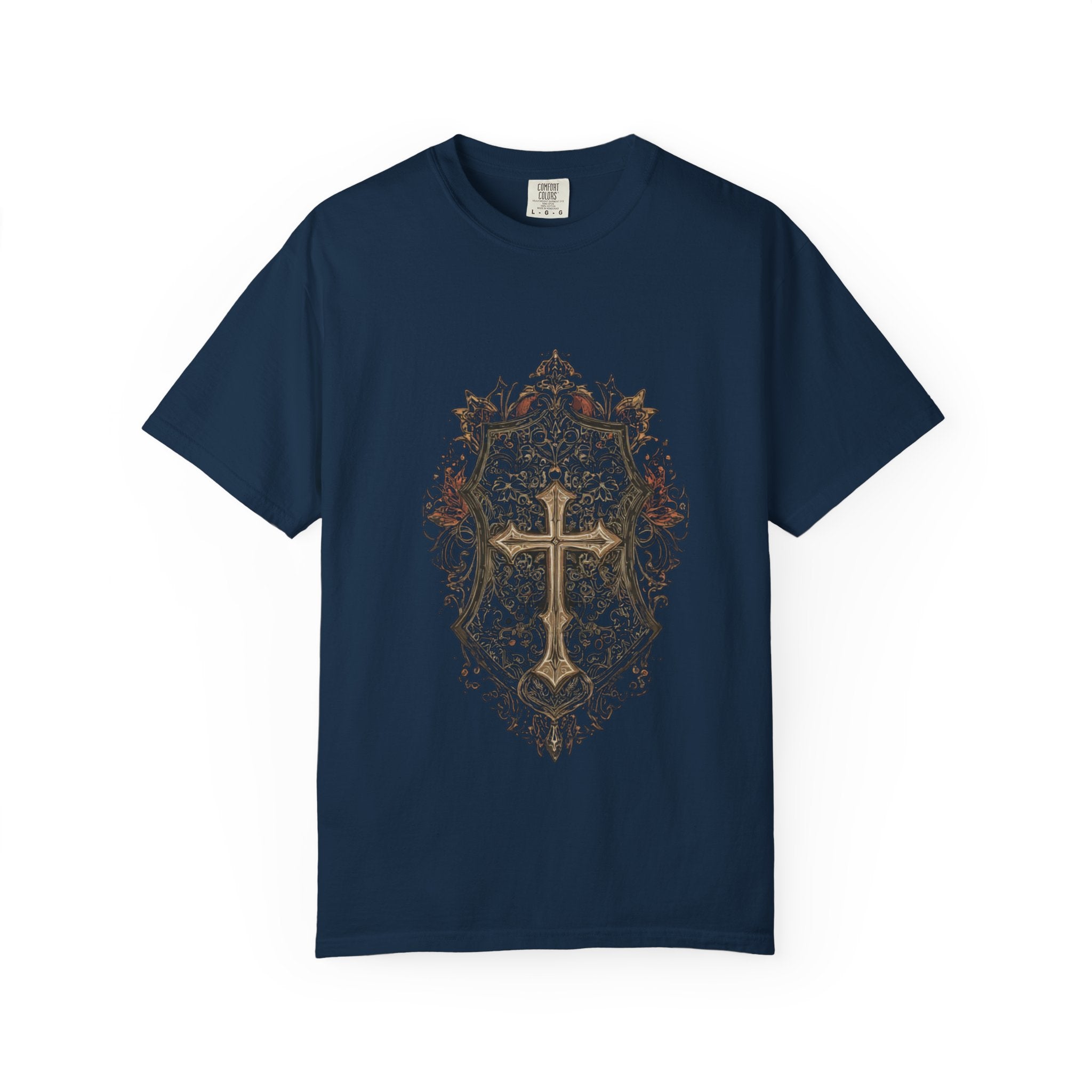 Religious Cross T-Shirt — Ornate Gothic Cross Graphic Tee