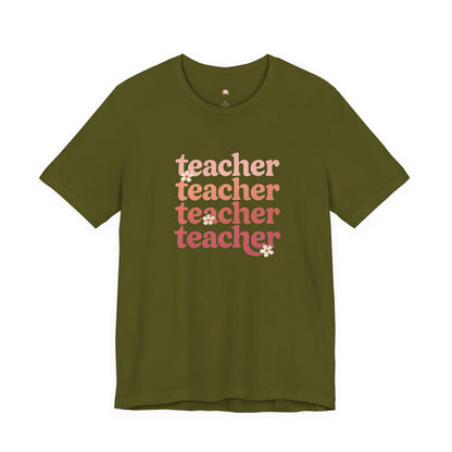 Teacher Vibes Unisex Jersey Tee - Perfect Gift for Educators, Teacher Appreciation, Classroom Style, Graduation Gift, Everyday Wear