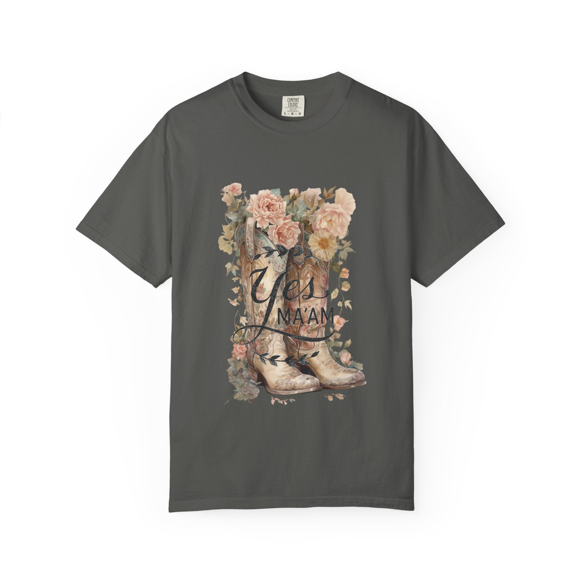 Yes Ma'am Boots & Flowers T-Shirt