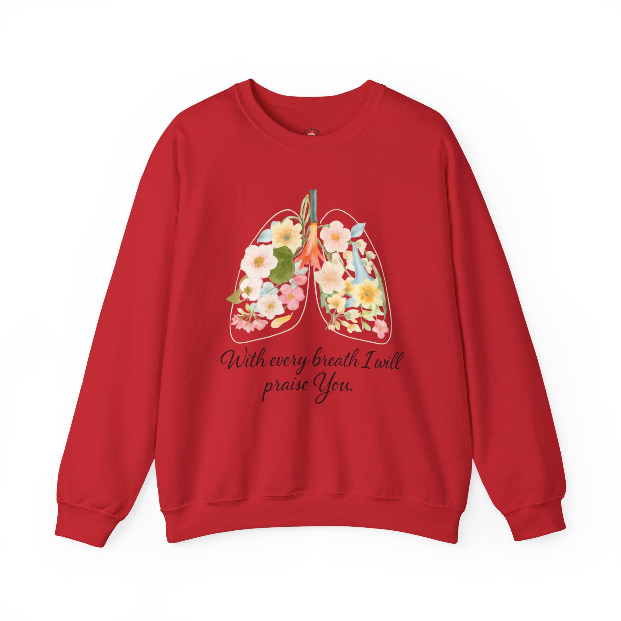 Yahweh Crewneck Sweatshirt — "With Every Breath I Will Praise You" Inspirational Pullover