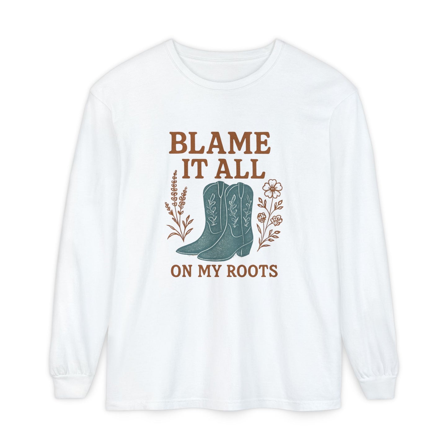Blame It All On My Roots Graphic Sweatshirt | Southern Faith Boutique Apparel - The Bougie Pumpkin Boutique