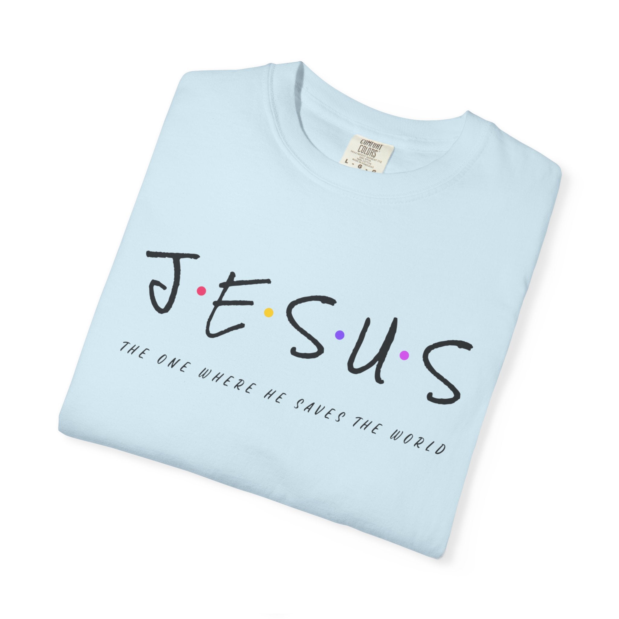 Jesus Graphic T-Shirt — 'Jesus' with Dots Faith Tee