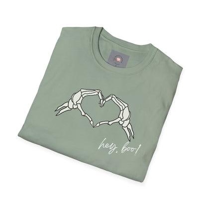 Halloween Skeleton Unisex T-Shirt - Hey Boo Flirty Design