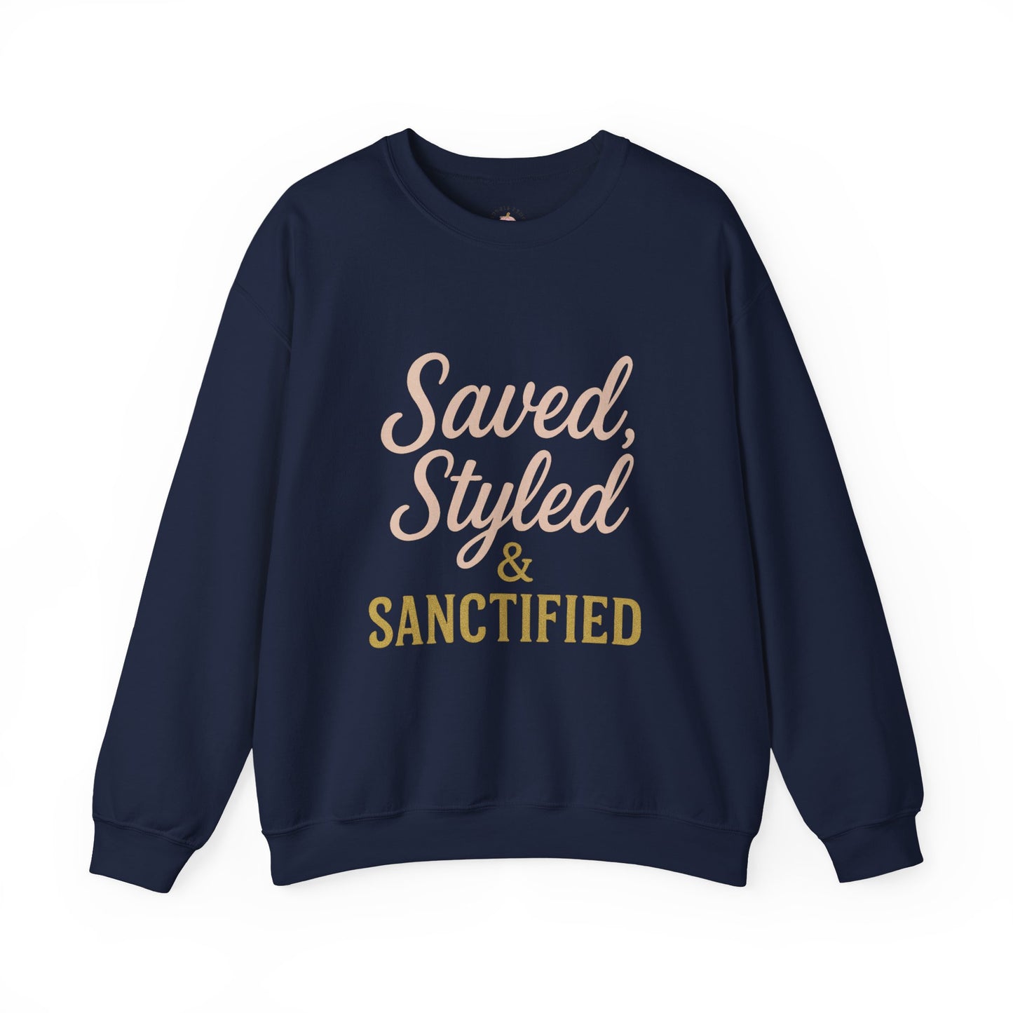 Saved, Styled & Sanctified Crewneck Sweatshirt | Faith-Inspired Apparel, Cozy Wear, Gift for Her, Christian Sweatshirt, Religious Fashion - The Bougie Pumpkin Boutique