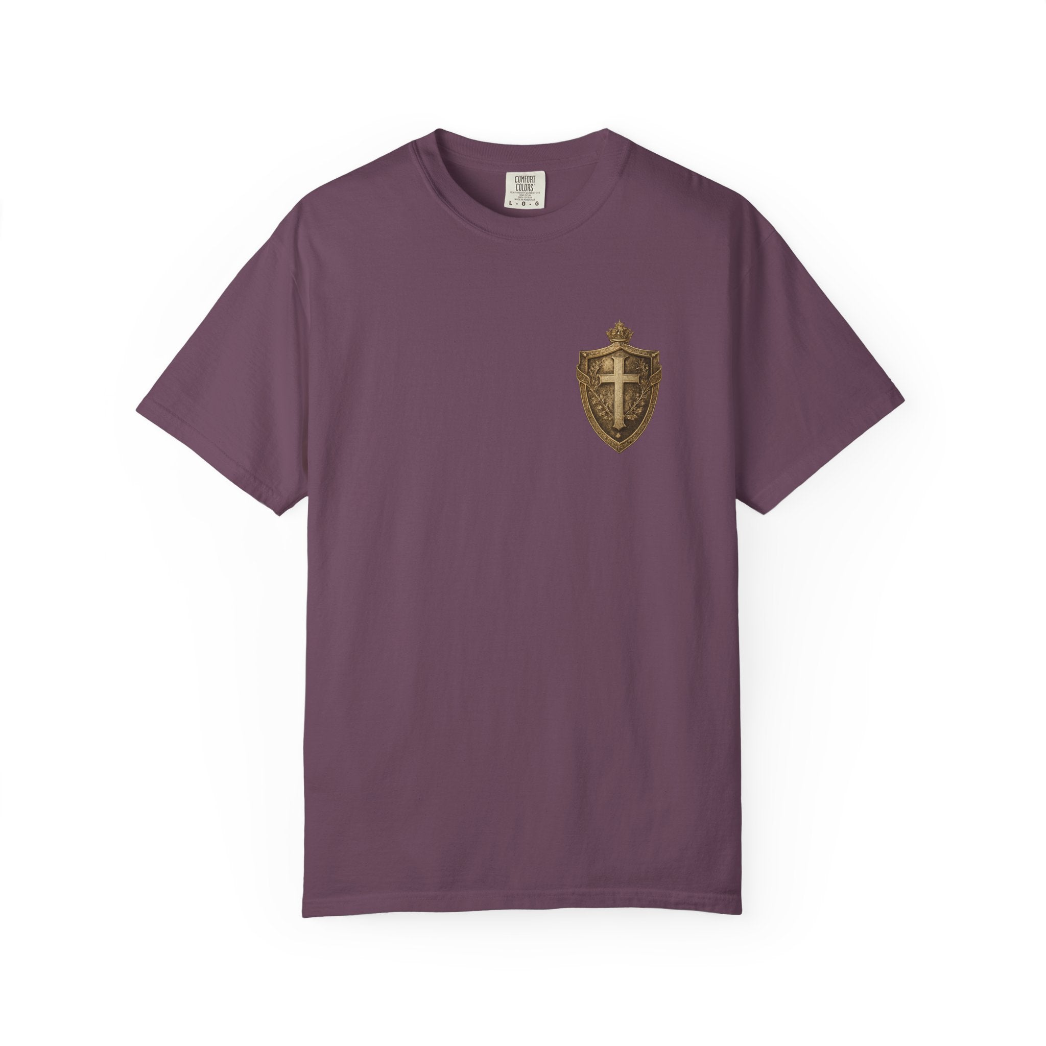 Christian Shield T-Shirt — Vintage Cross Emblem Tee
