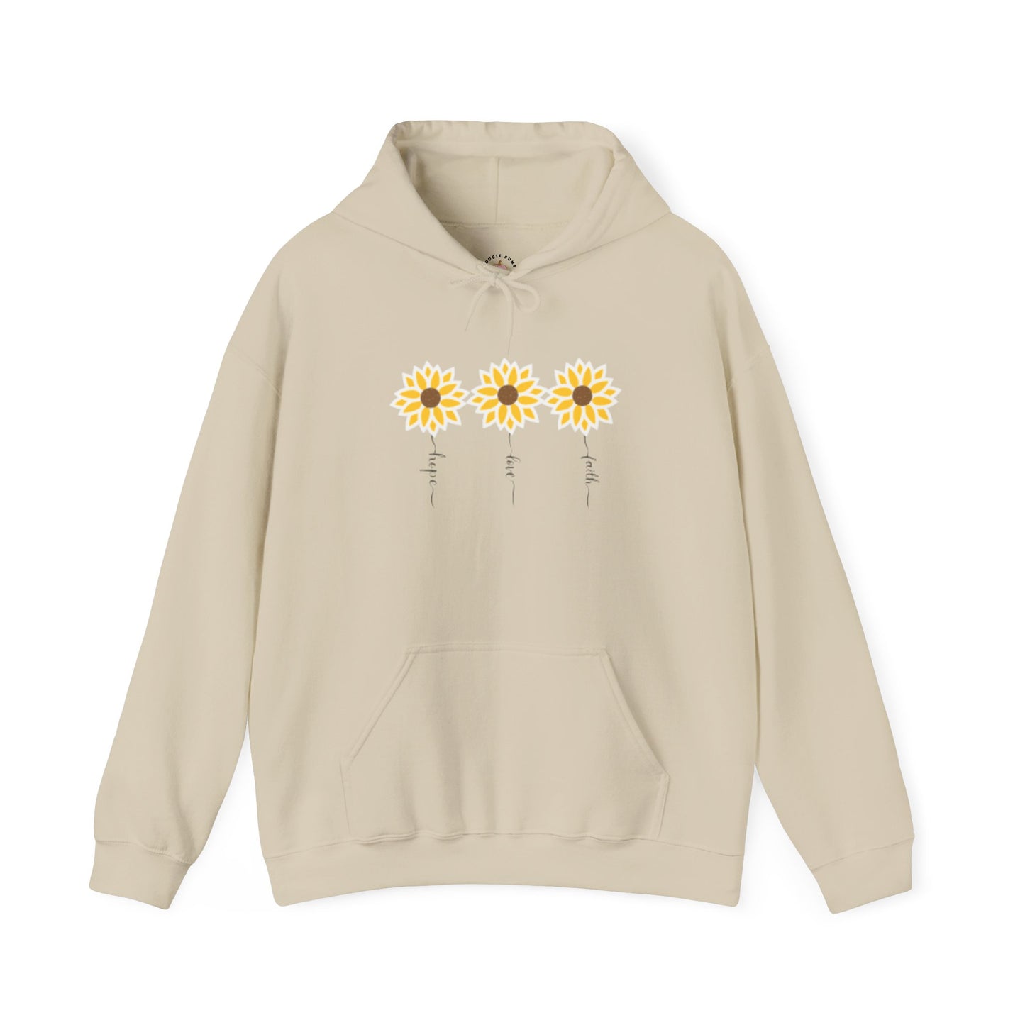 Faith, Hope, and Love Flowers Hoodie for Moms - Inspirational Unisex Hooded Sweatshirt