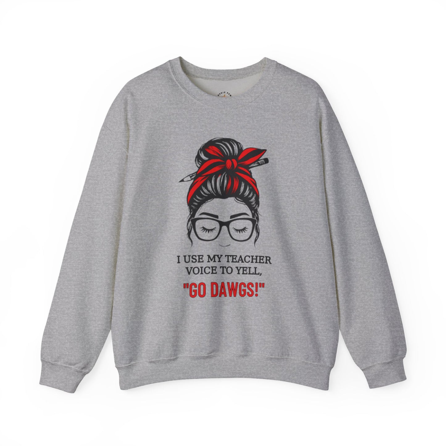 Crewneck Sweatshirt Teacher Voice GO DAWGS Game Day Football Unisex