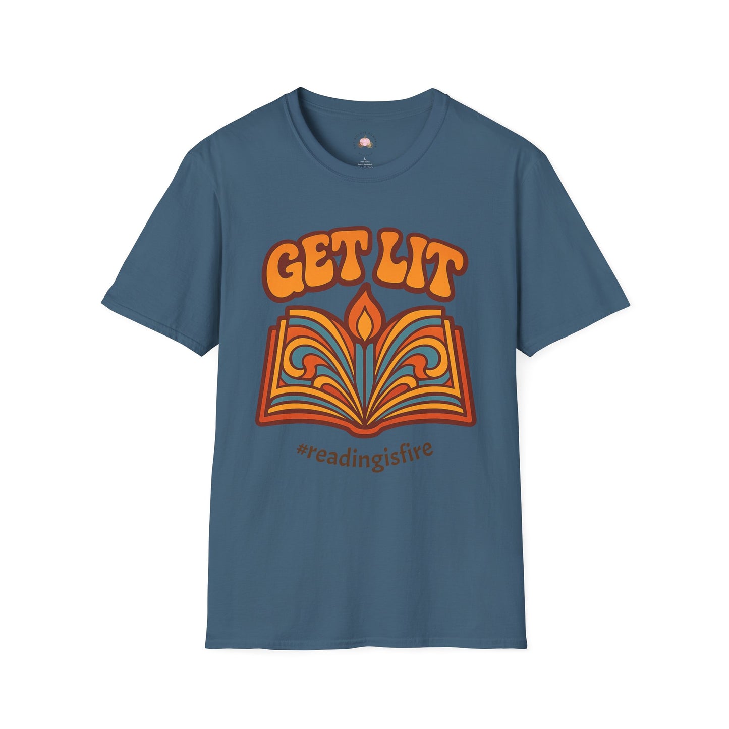 Book Lover's T-Shirt - GET LIT Design, Reading Gift, Literary Tee
