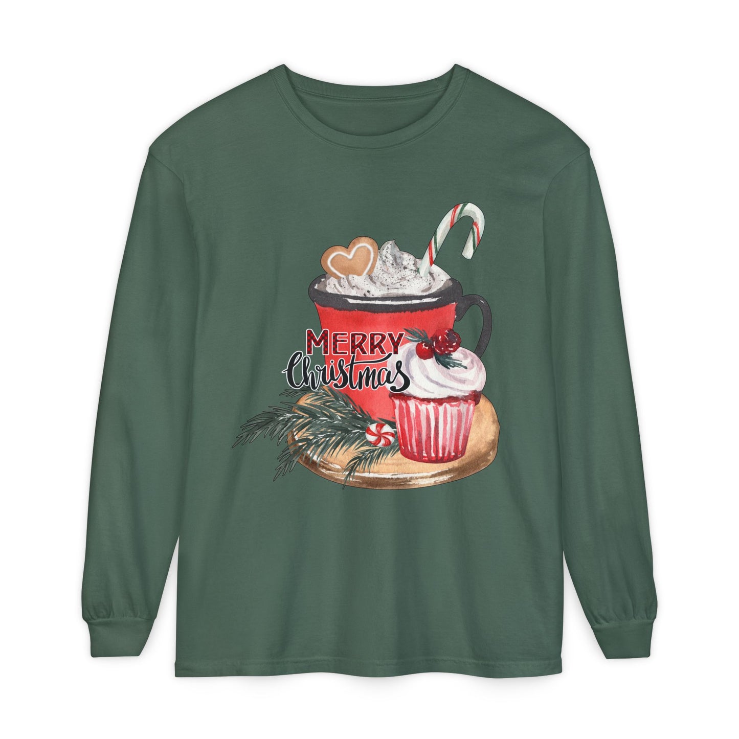 Merry Christmas Long Sleeve T-Shirt, Holiday Outfit, Unisex Tee, Cozy Gift, Winter Fashion, Festive Apparel