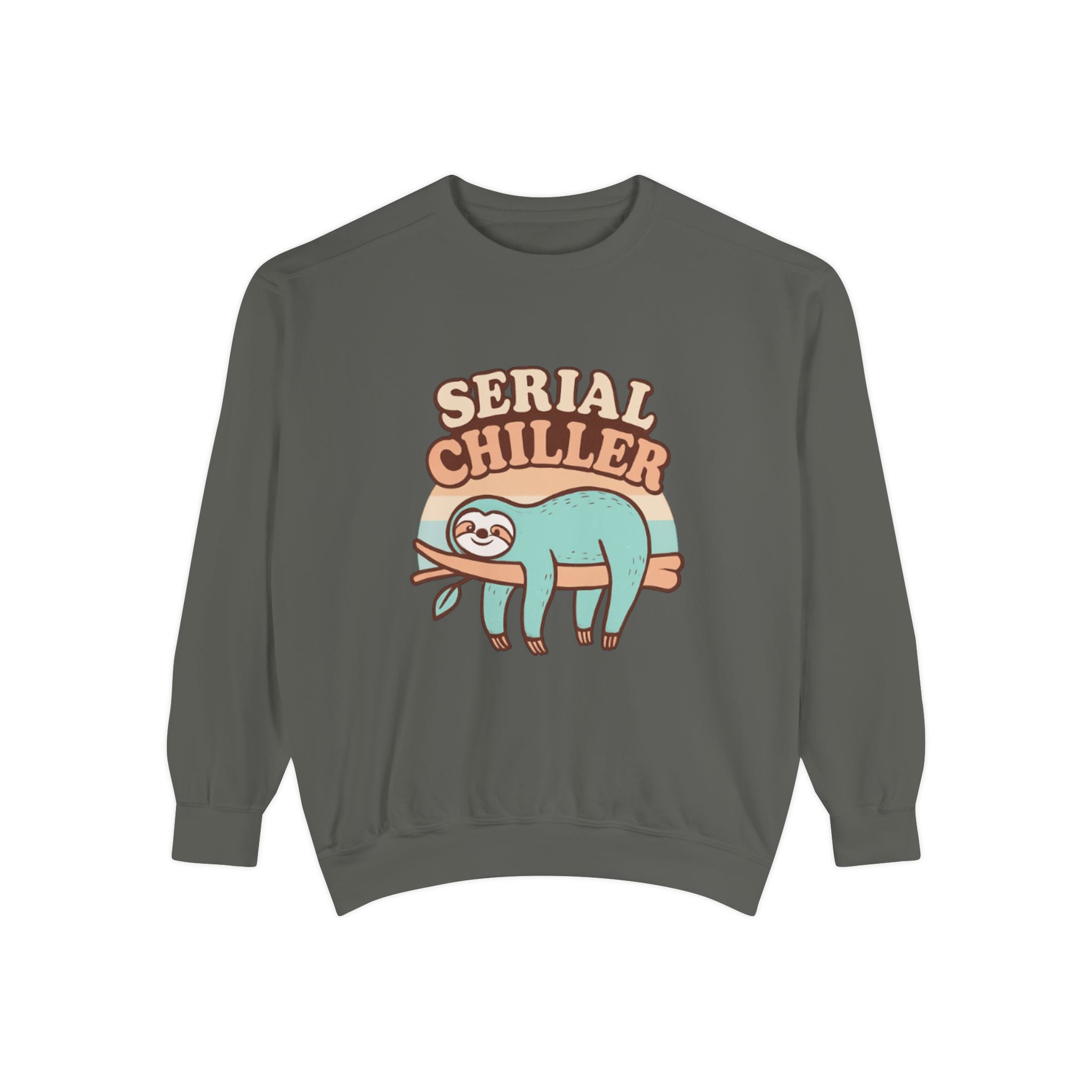 Serial Chiller Sweatshirt | Funny Sloth Graphic Crewneck for Lazy Days – Cozy Cute Apparel by The Bougie Pumpkin Boutique