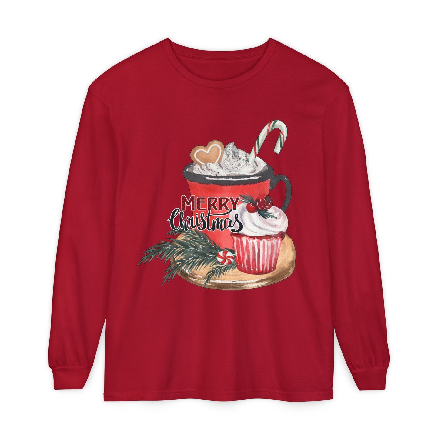 Merry Christmas Long Sleeve T-Shirt, Holiday Outfit, Unisex Tee, Cozy Gift, Winter Fashion, Festive Apparel