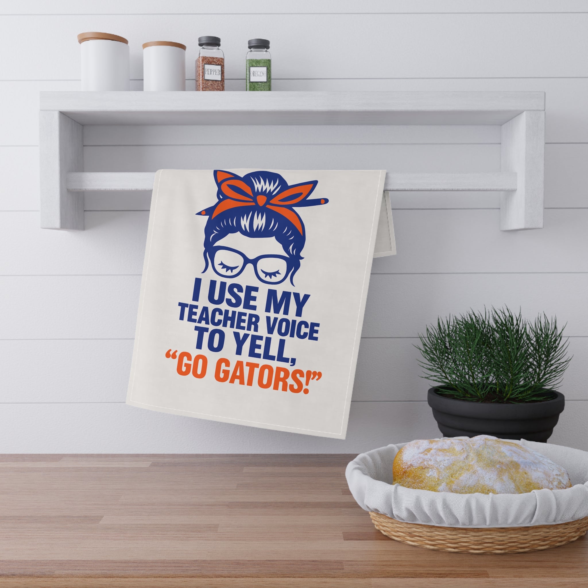 I Use My Teacher Voice to Yell Go Gators Tea Towel | Florida Teacher Gift – The Bougie Pumpkin Boutique