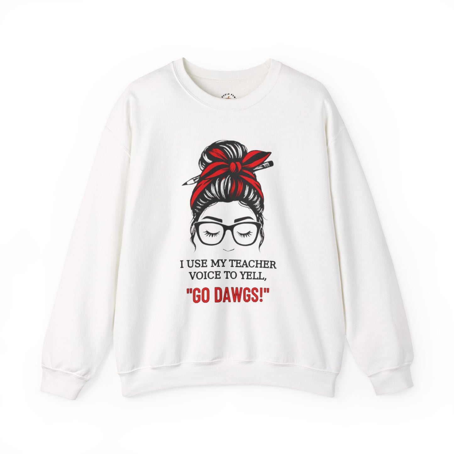 Crewneck Sweatshirt Teacher Voice GO DAWGS Game Day Football Unisex