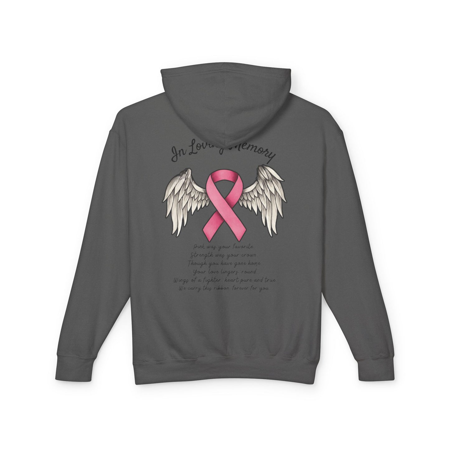 In Loving Memory Lightweight Hoodie, Memorial Hoodie, Breast Cancer Awareness Sweatshirt, Gift for Loved Ones, Fundraiser Apparel