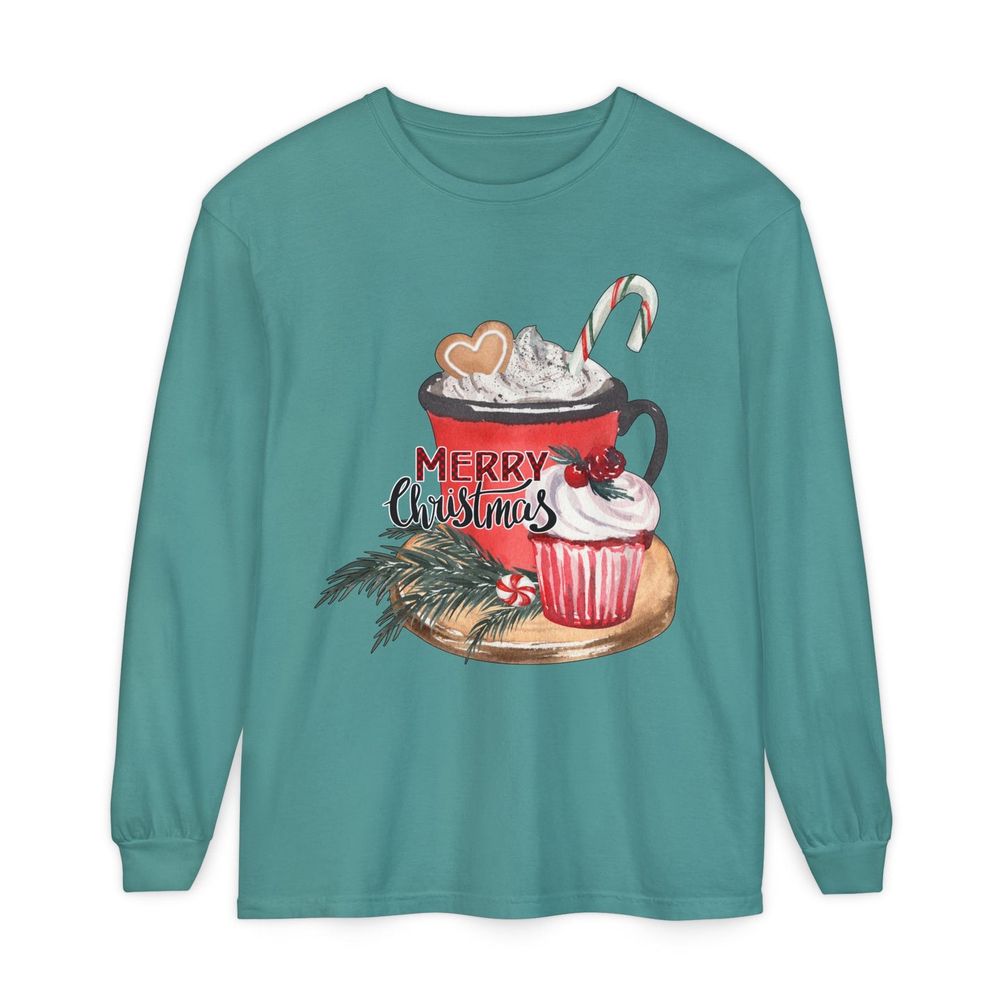 Merry Christmas Long Sleeve T-Shirt, Holiday Outfit, Unisex Tee, Cozy Gift, Winter Fashion, Festive Apparel