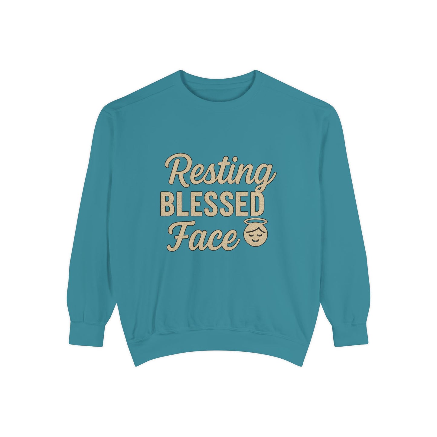 Resting Blessed Face Sweatshirt – Funny Christian Crewneck for Women - The Bougie Pumpkin Boutique