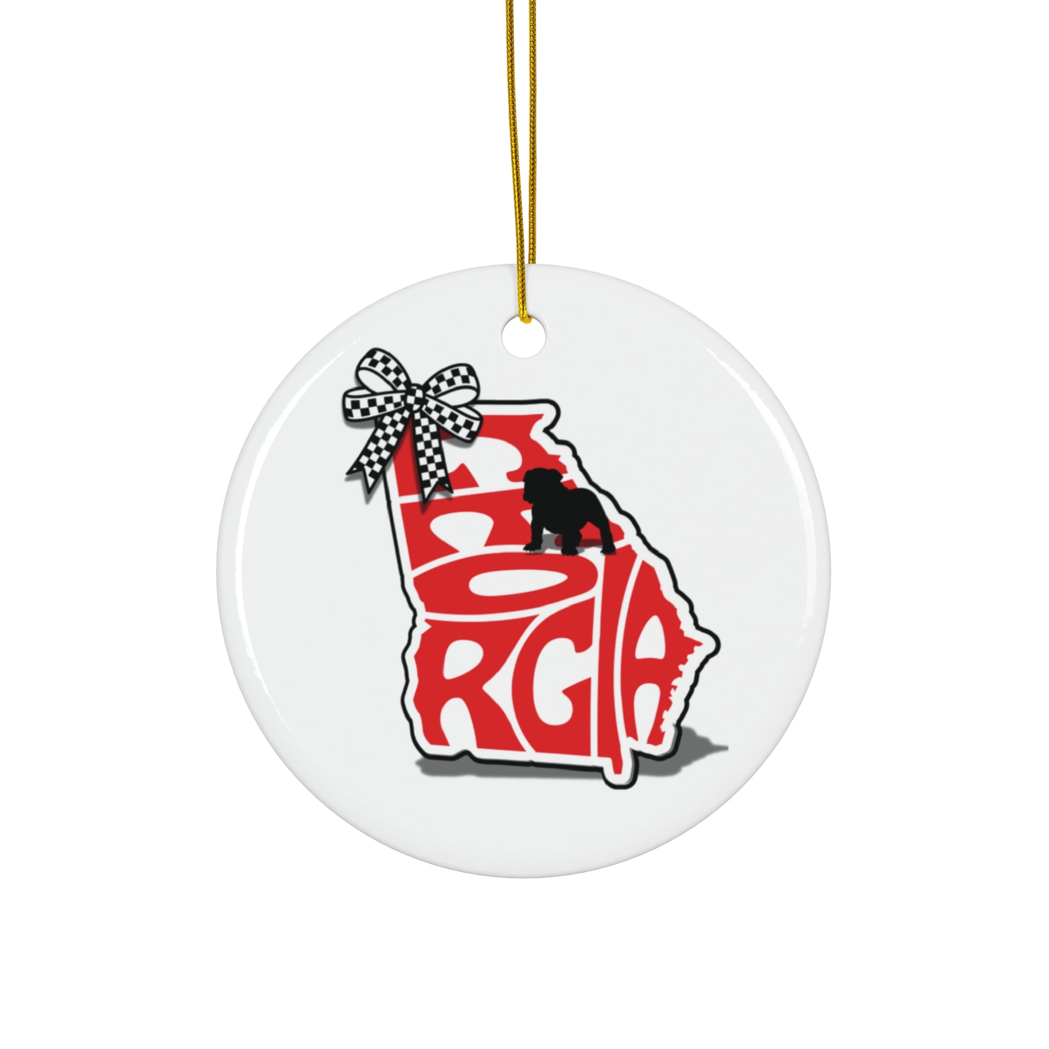 Georgia-Themed Ceramic Ornament Set | 4 Unique Shapes | Southern Holiday Decor – The Bougie Pumpkin Boutique