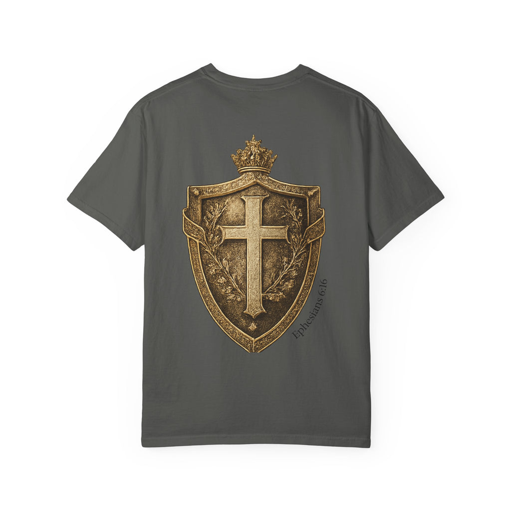 Christian Shield T-Shirt — Vintage Cross Emblem Tee