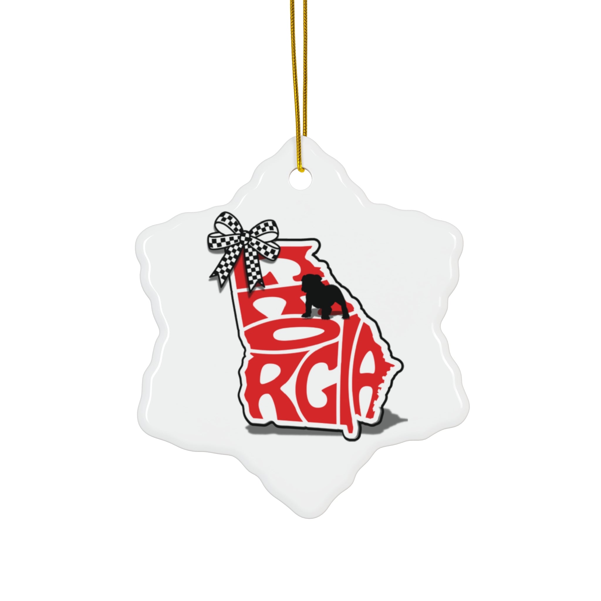 Georgia-Themed Ceramic Ornament Set | 4 Unique Shapes | Southern Holiday Decor – The Bougie Pumpkin Boutique
