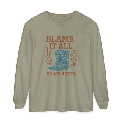 Blame It All On My Roots Graphic Sweatshirt | Southern Faith Boutique Apparel - The Bougie Pumpkin Boutique