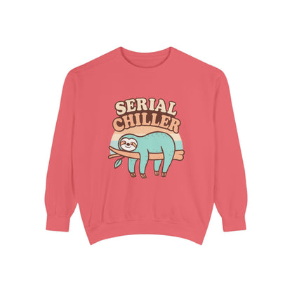 Sloth Vibes Sweatshirt - Funny Cozy Unisex Garment-Dyed Apparel
