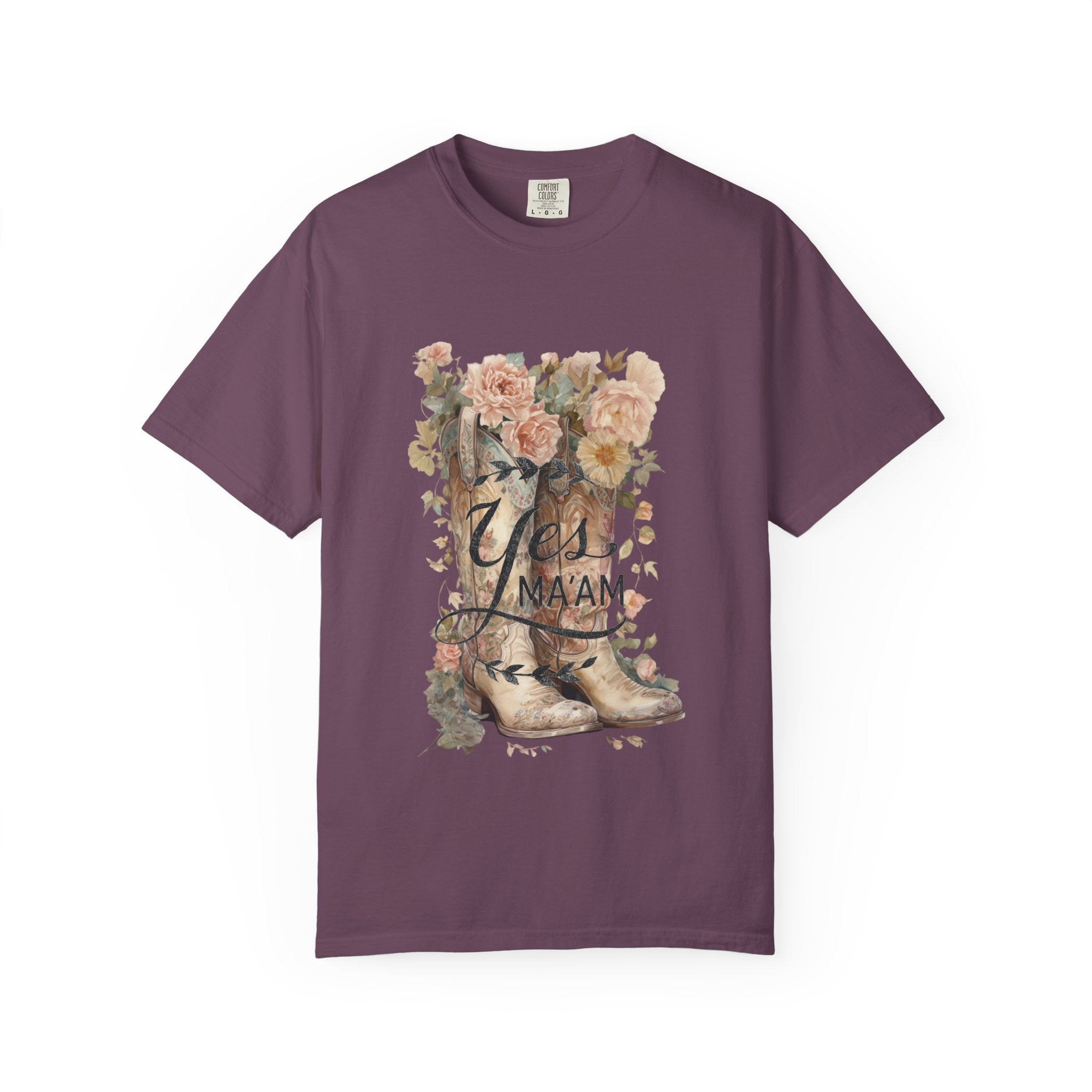 Yes Ma'am Boots & Flowers T-Shirt
