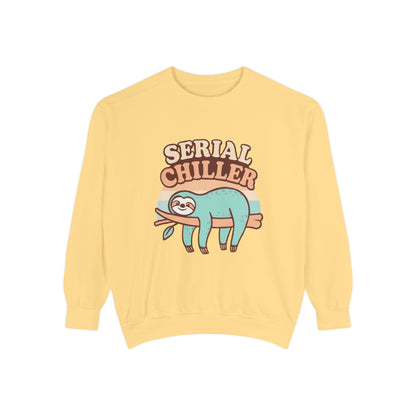 Sloth Vibes Sweatshirt - Funny Cozy Unisex Garment-Dyed Apparel