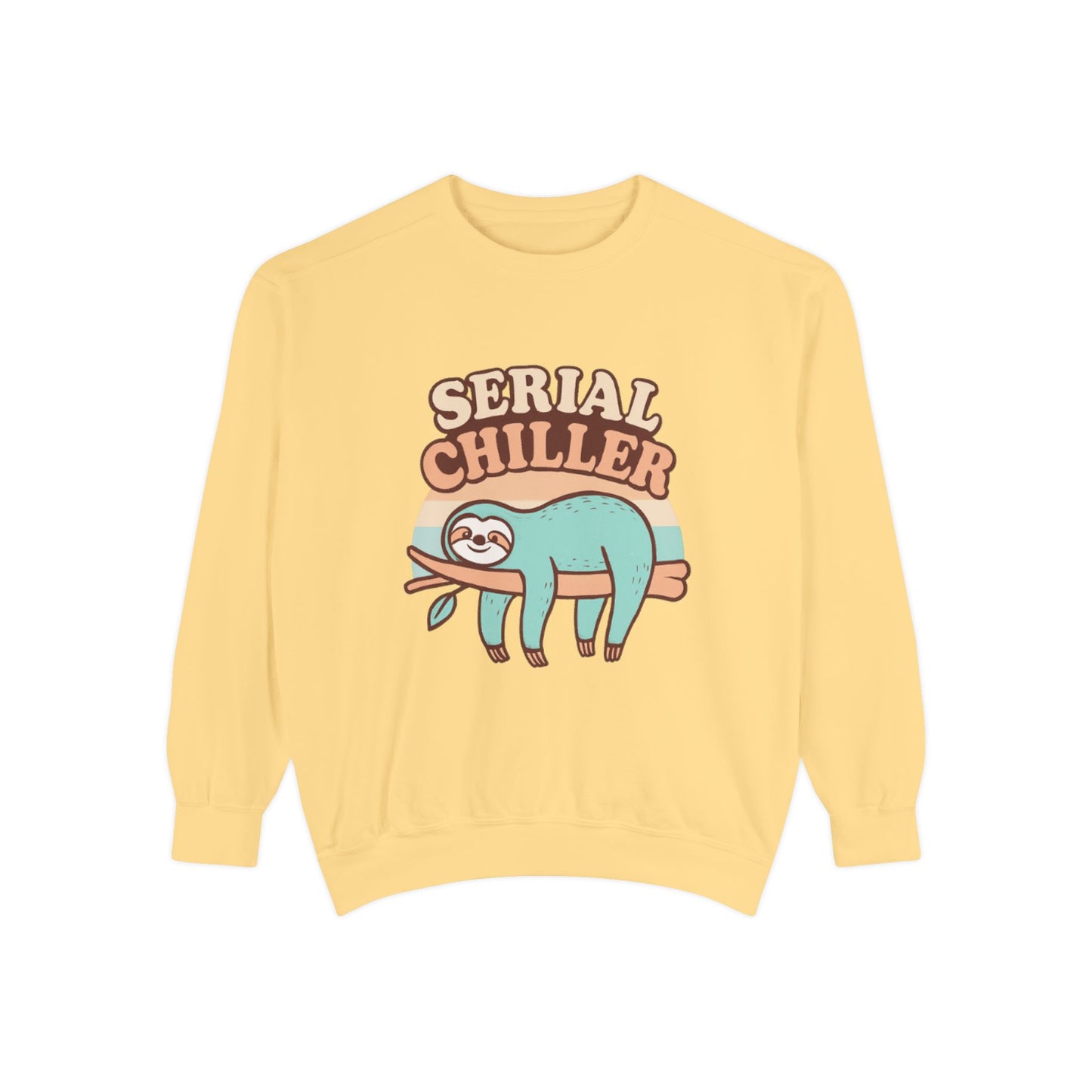 Sloth Vibes Sweatshirt - Funny Cozy Unisex Garment-Dyed Apparel