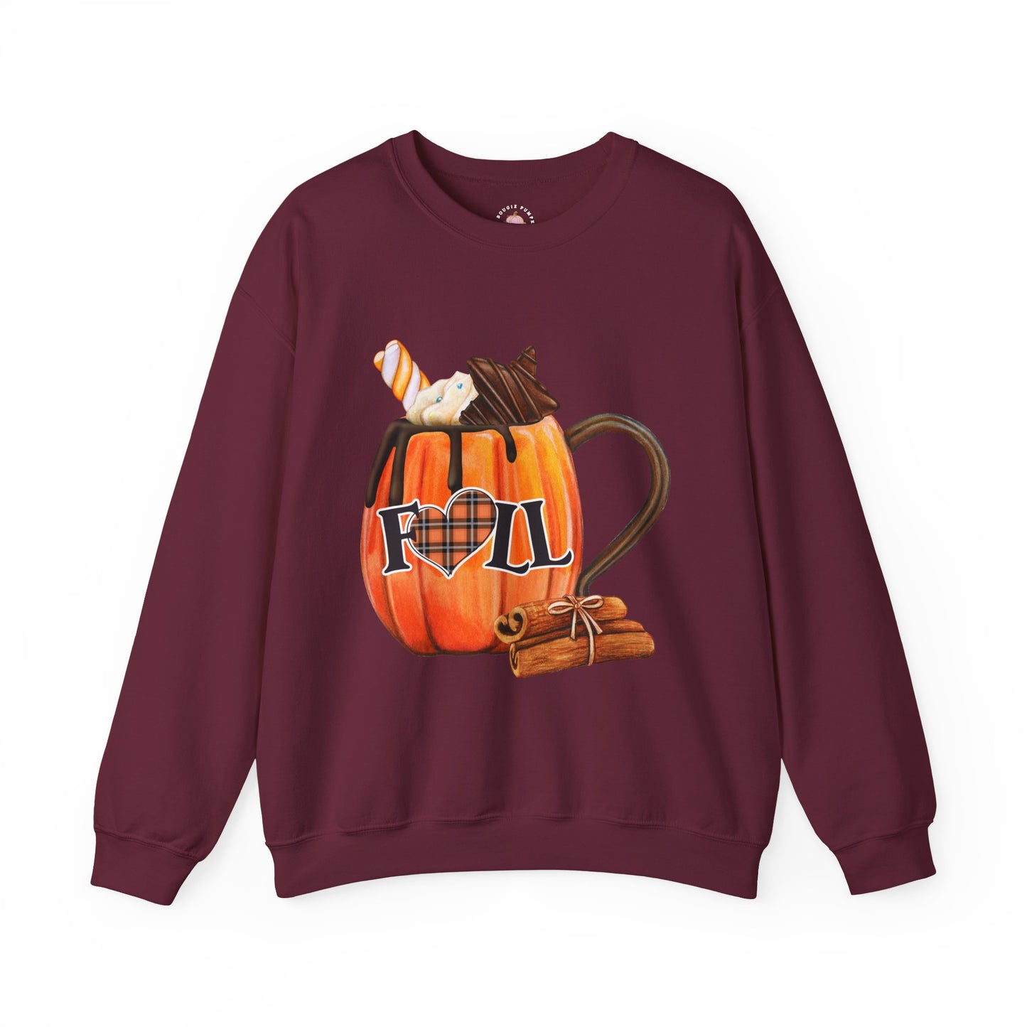 Autumn Vibes Pumpkin Mug Sweatshirt, Cozy Fall Clothing, Unisex Crewneck, Holiday Gift, Pumpkin Lovers, Casual Comfortable Sweatshirt