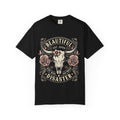 Cow Skull Floral T-Shirt — "Beautiful Disaster" Western Graphic Tee
