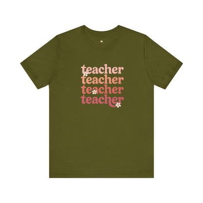 Teacher Vibes Unisex Jersey Tee - Perfect Gift for Educators, Teacher Appreciation, Classroom Style, Graduation Gift, Everyday Wear