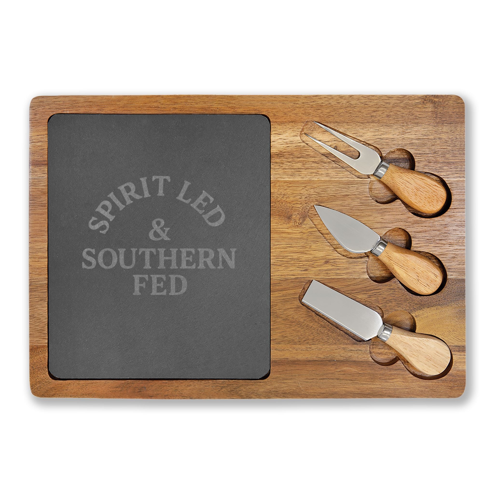 Personalized Charcuterie Board with Engraving | Spirit Led, Southern Fed | Custom Christian Gift