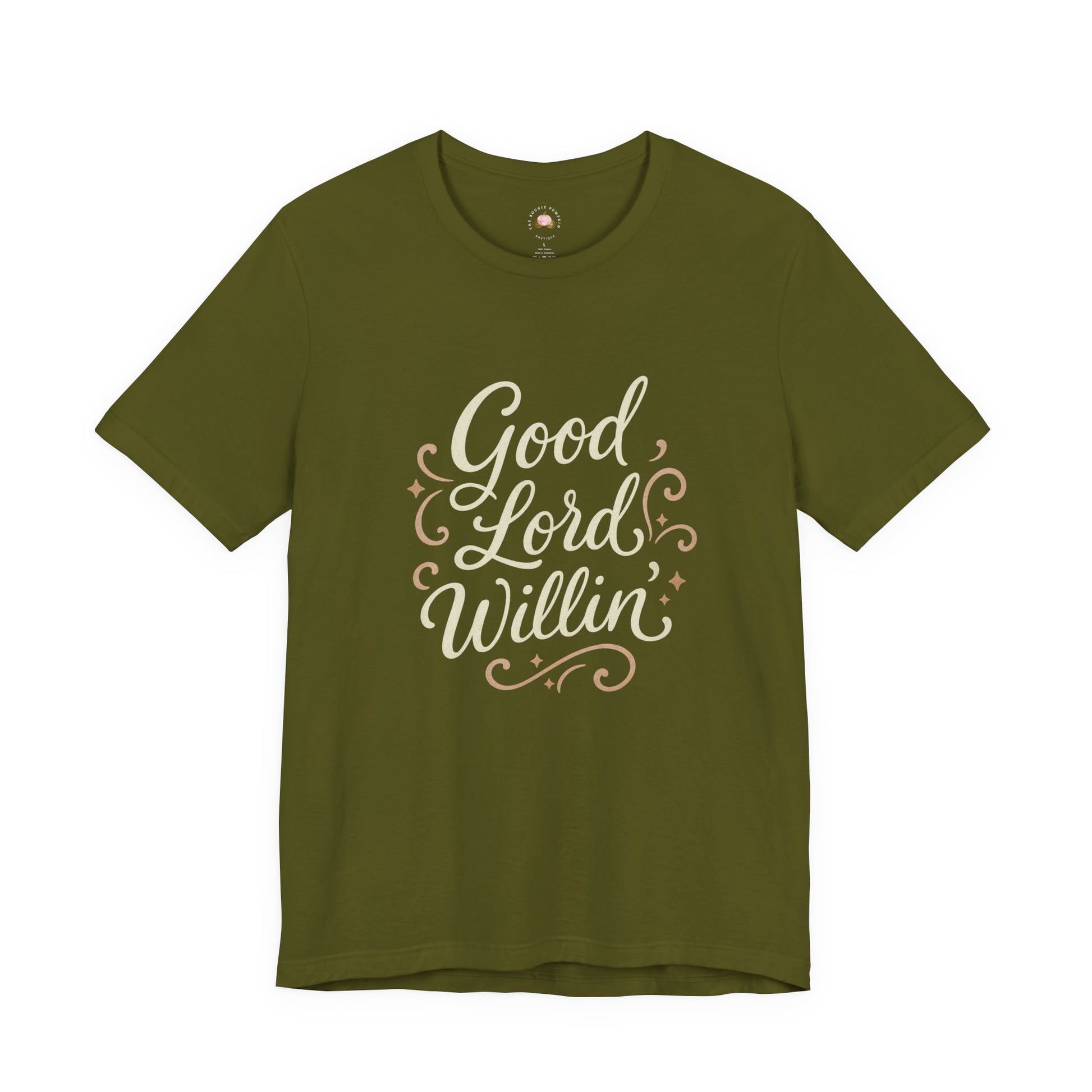 Short Sleeve Tee - Good Lord Willin' and the Creek Don't Rise - Southern Mama, Bible Belt, Funny Sayings - The Bougie Pumpkin Boutique