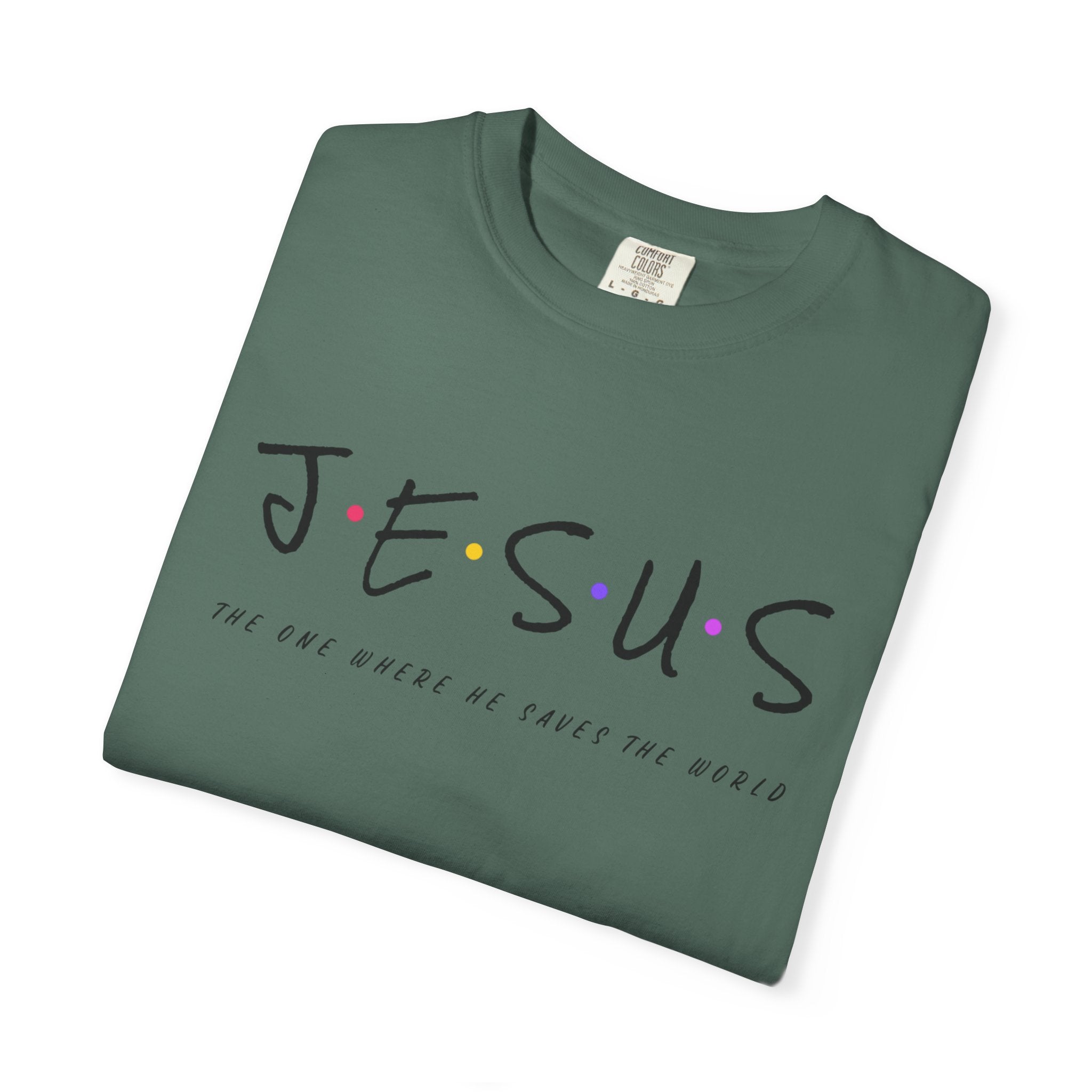 Jesus Graphic T-Shirt — 'Jesus' with Dots Faith Tee