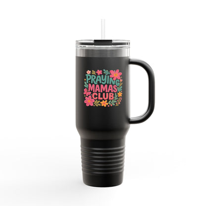 Praying Mamas Club 40oz Insulated Travel Mug | Floral Christian Tumbler for Busy Moms – The Bougie Pumpkin Boutique - The Bougie Pumpkin Boutique
