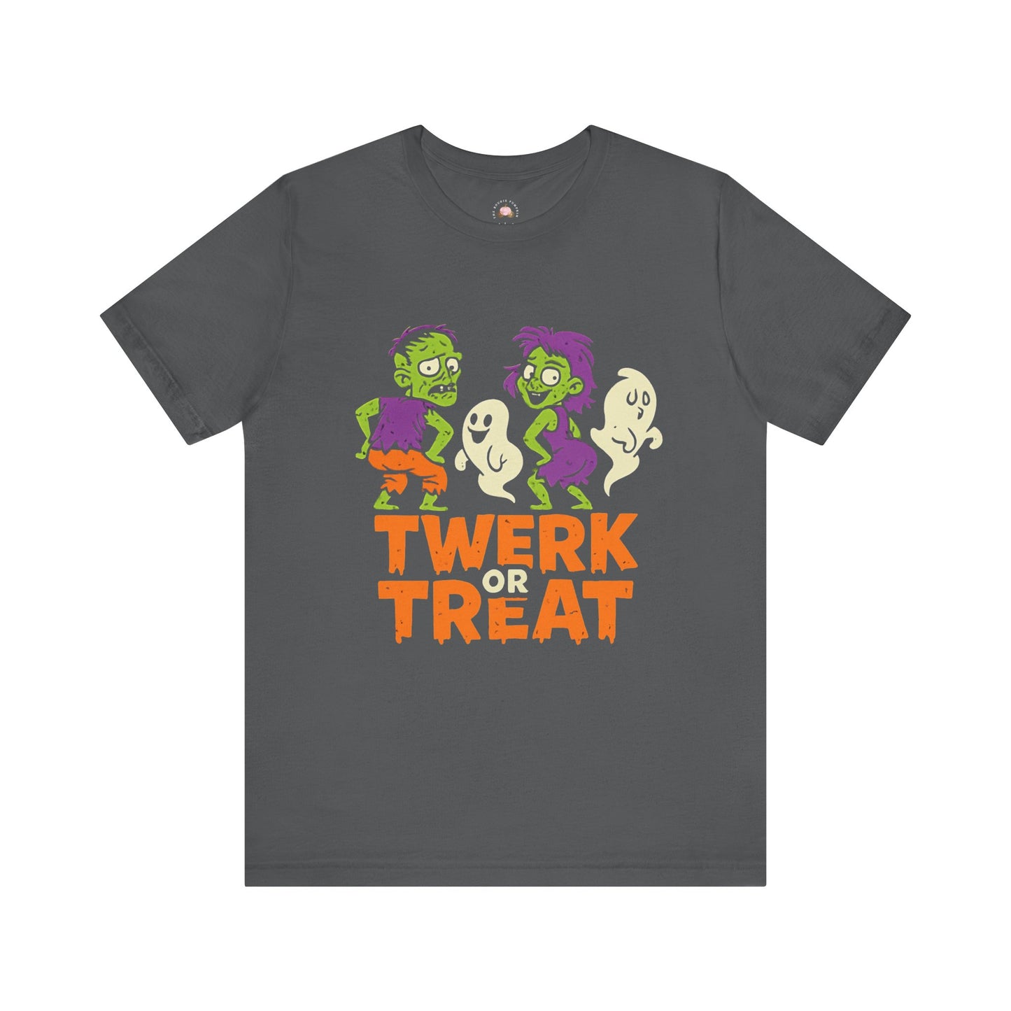 Halloween Fun Unisex Jersey Tee, T-Shirt for Halloween Parties, Funny Costume Tee, Trendy Unisex Tee, Twerk or Treat Design