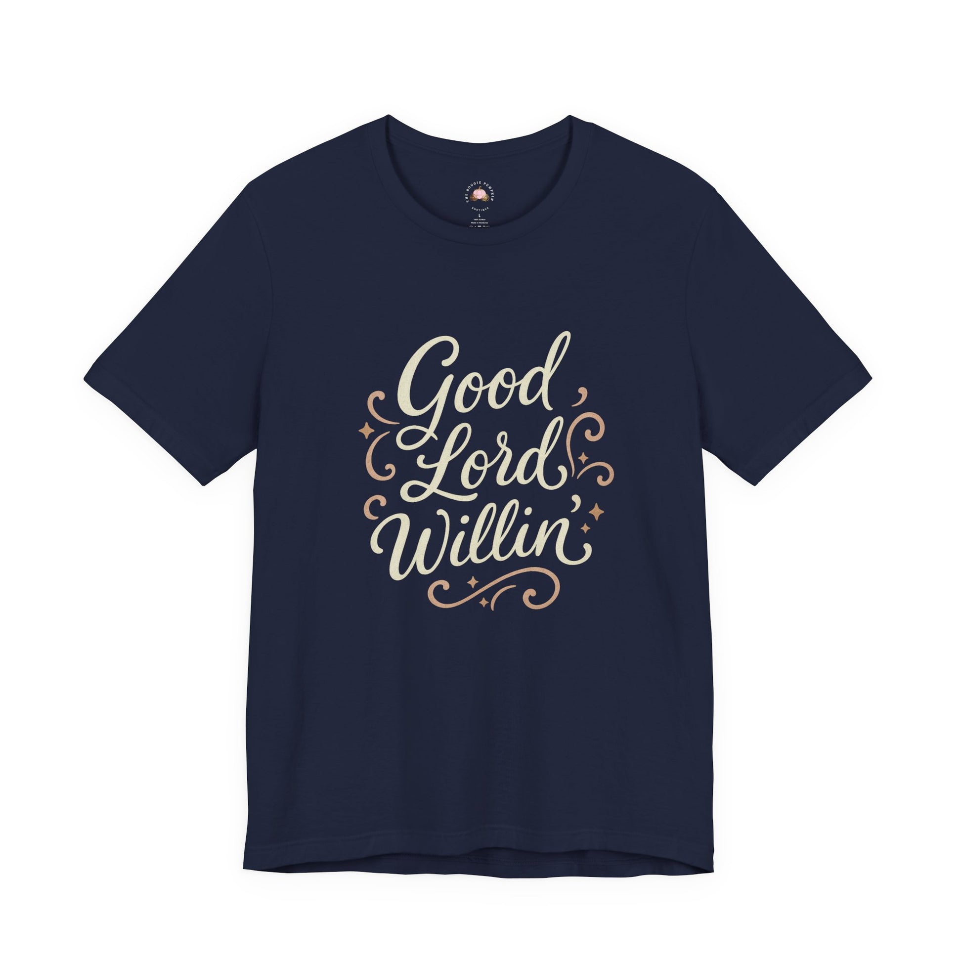 Short Sleeve Tee - Good Lord Willin' and the Creek Don't Rise - Southern Mama, Bible Belt, Funny Sayings - The Bougie Pumpkin Boutique