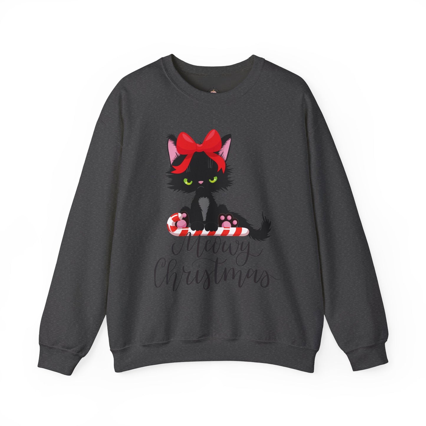 Meowy Christmas Cat Crewneck Sweatshirt | Perfect Holiday Gift, Cozy Sweatshirt for Pet Lovers, Festive Cat Apparel, Cute Christmas Clothes