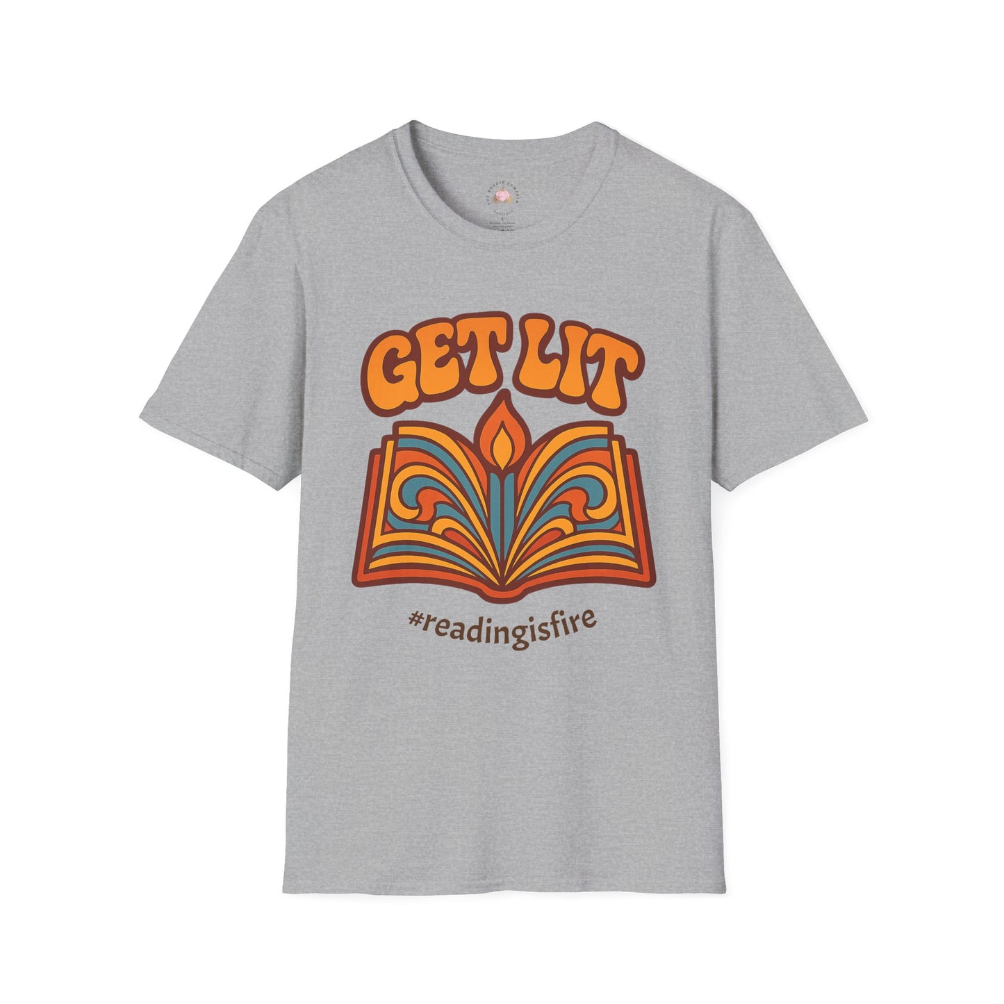 Book Lover's T-Shirt - GET LIT Design, Reading Gift, Literary Tee