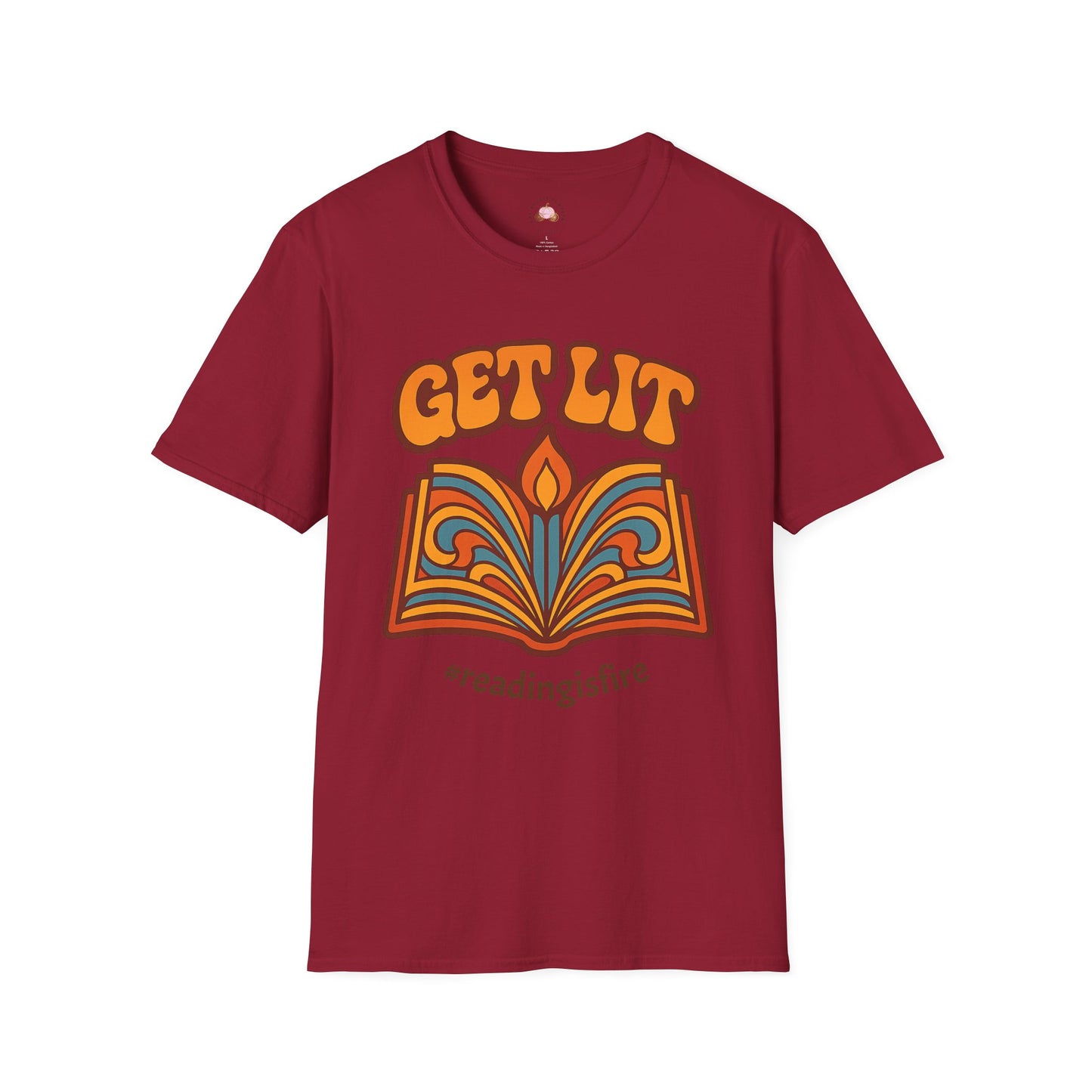 Book Lover's T-Shirt - GET LIT Design, Reading Gift, Literary Tee