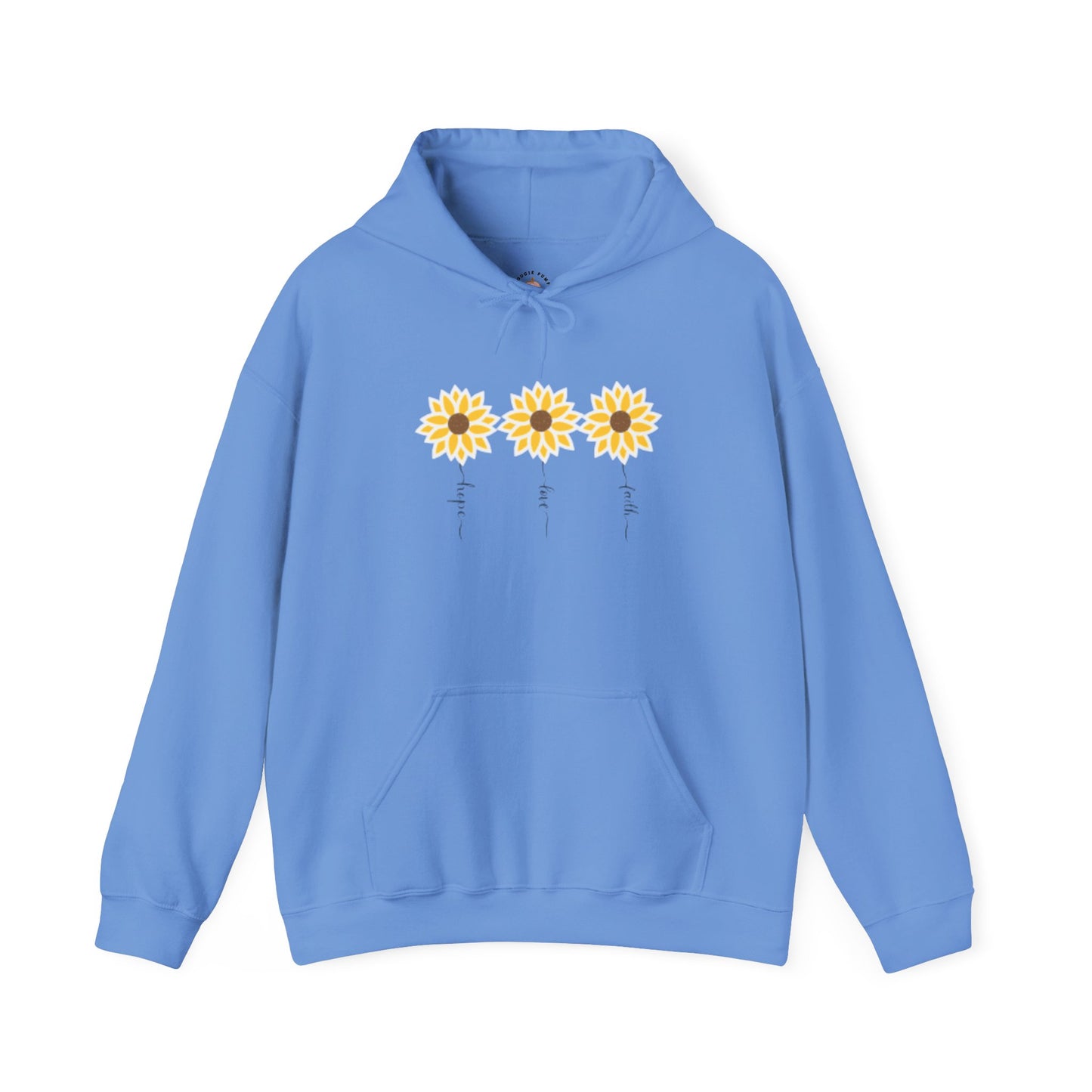 Faith, Hope, and Love Flowers Hoodie for Moms - Inspirational Unisex Hooded Sweatshirt