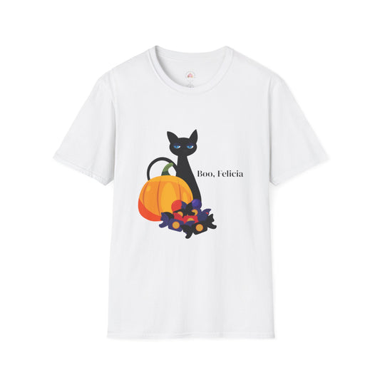 Funny Halloween "Boo, Felicia" Annoyed Cat T-Shirt