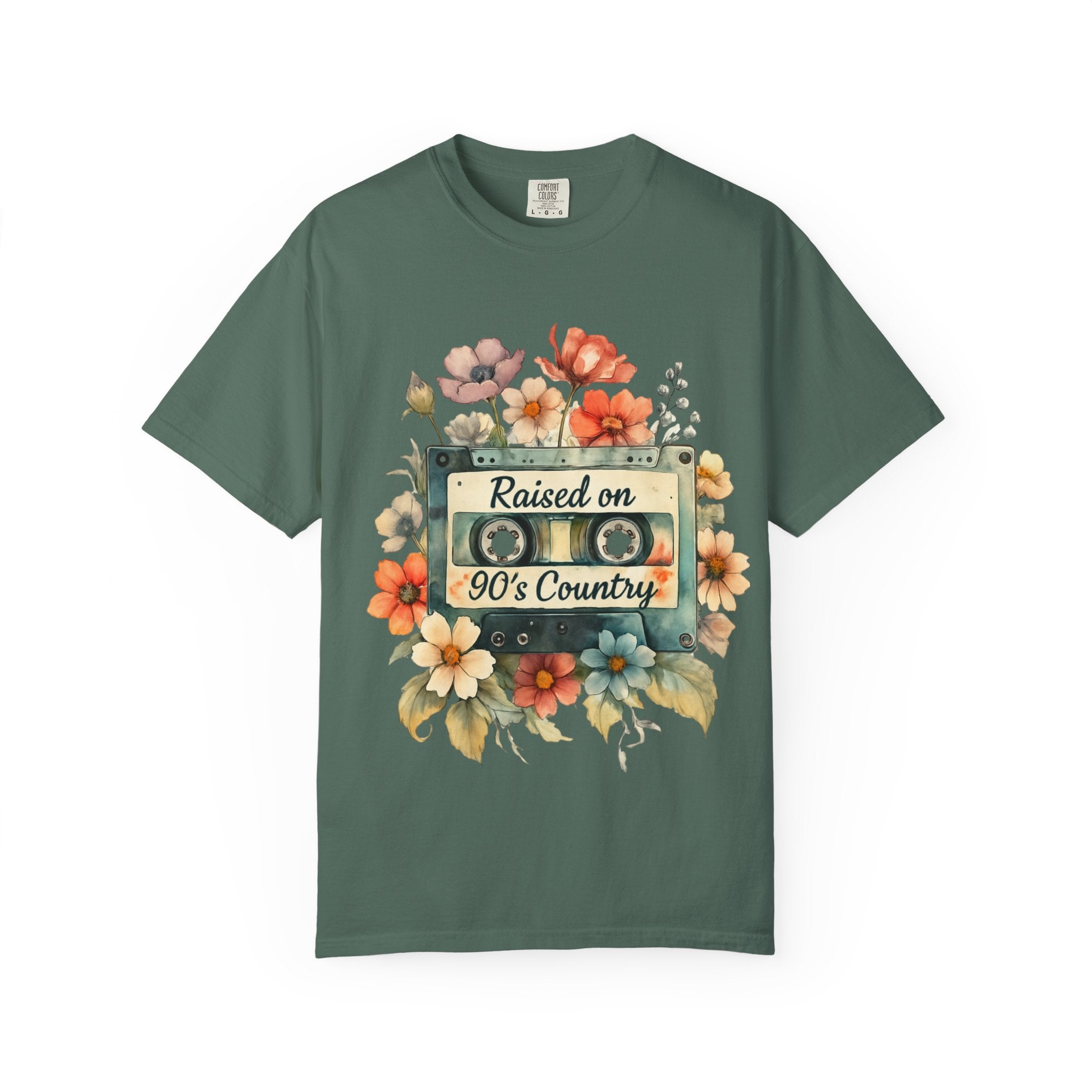 Raised on 90's Country T-Shirt — Vintage Cassette Floral Tee for Country Music Fans
