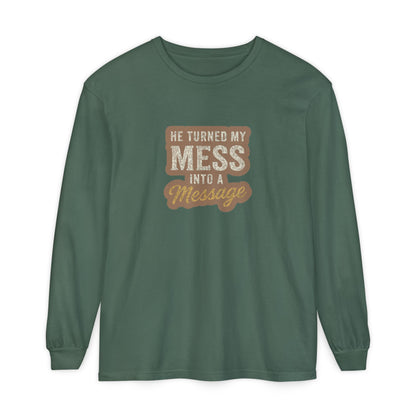 He Turned My Mess Into My Message Sweatshirt | Faith & Grace Christian Shirt – Bougie Pumpkin Boutique - The Bougie Pumpkin Boutique