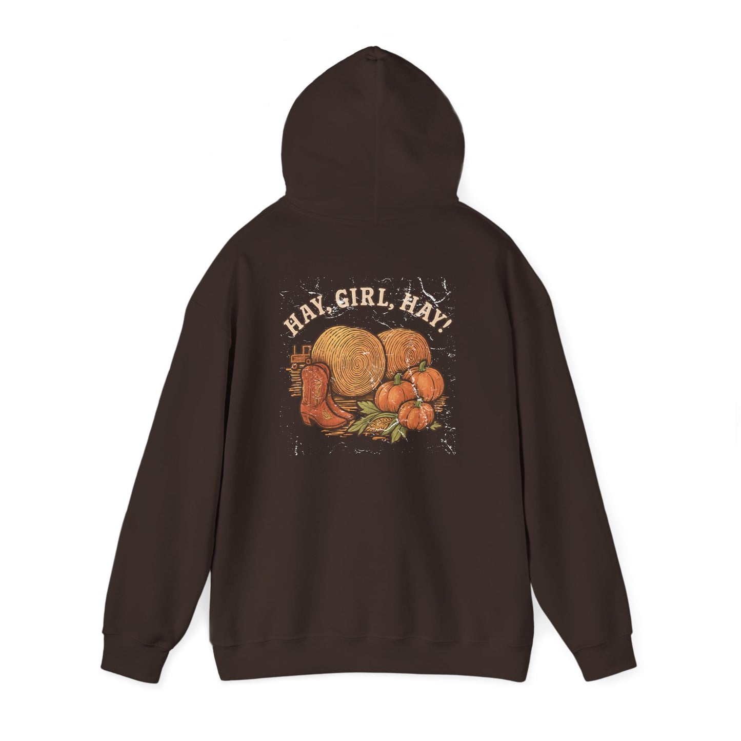 Hooded Sweatshirt - Hay, girl, hay - Cozy and Stylish Unisex Pullover - The Bougie Pumpkin Boutique