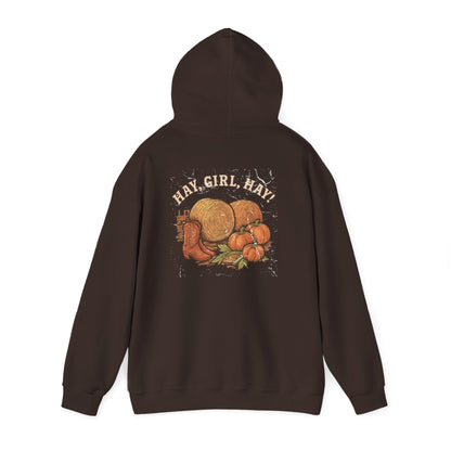 Hooded Sweatshirt - Hay, girl, hay - Cozy and Stylish Unisex Pullover - The Bougie Pumpkin Boutique